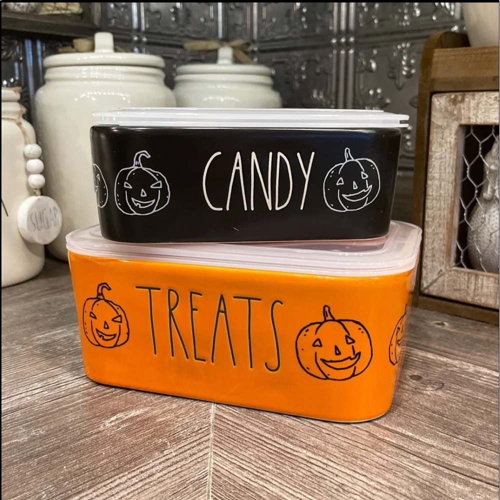 Rae Dunn 2 piece candy & treats storage containers
